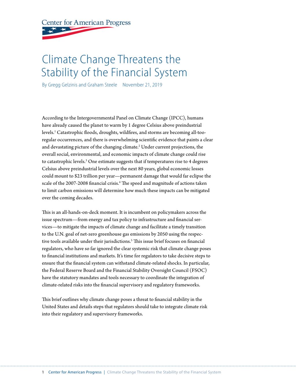 Miniature of Climate Change Threatens the Stability of the Financial System