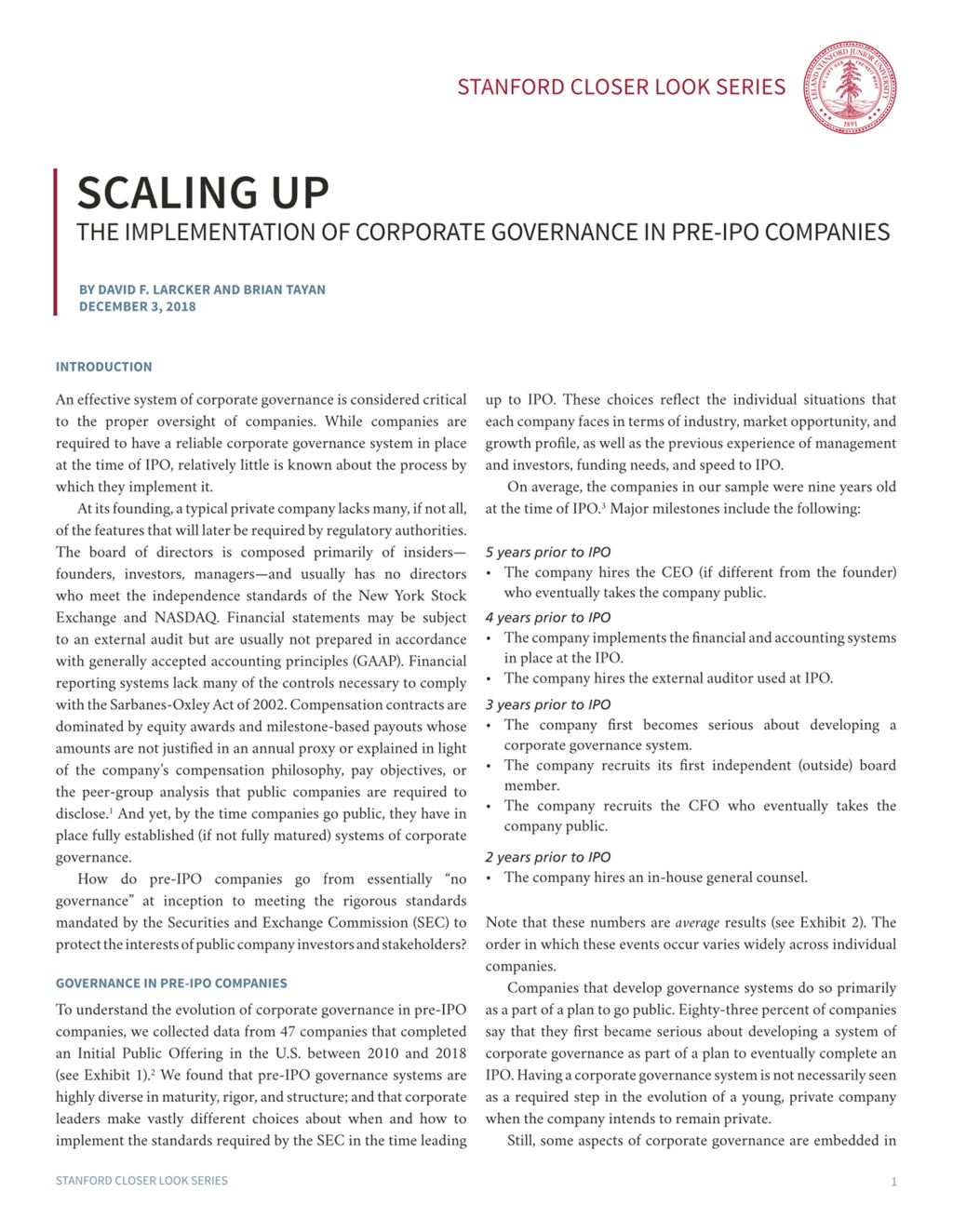 Miniature of Scaling Up: The Implementation of Corporate Governance in Pre-IPO Companies