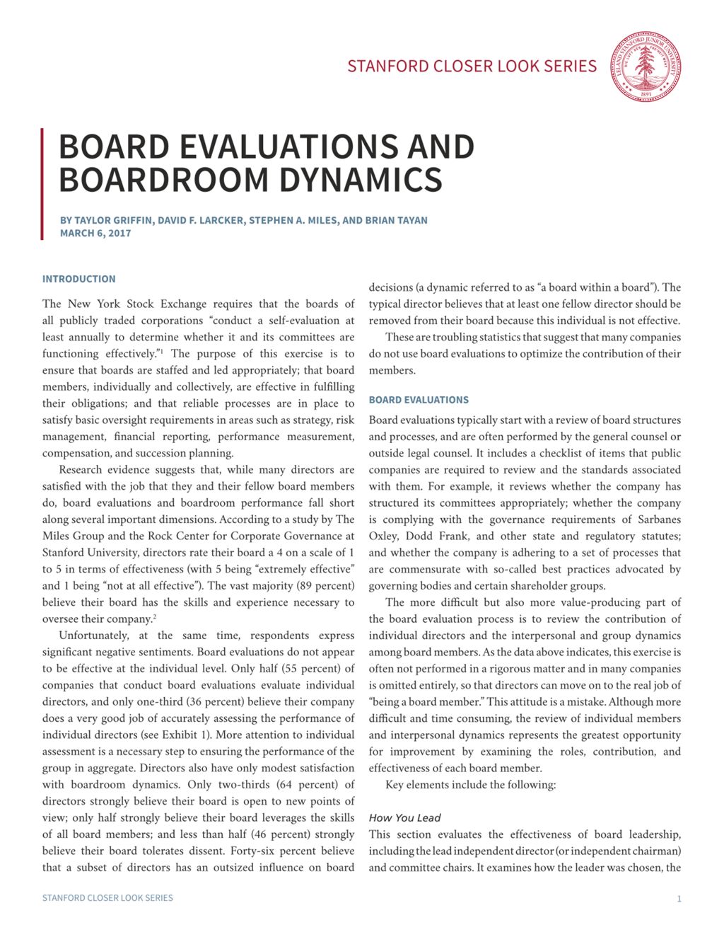 Miniature of Board Evaluations and Boardroom Dynamics