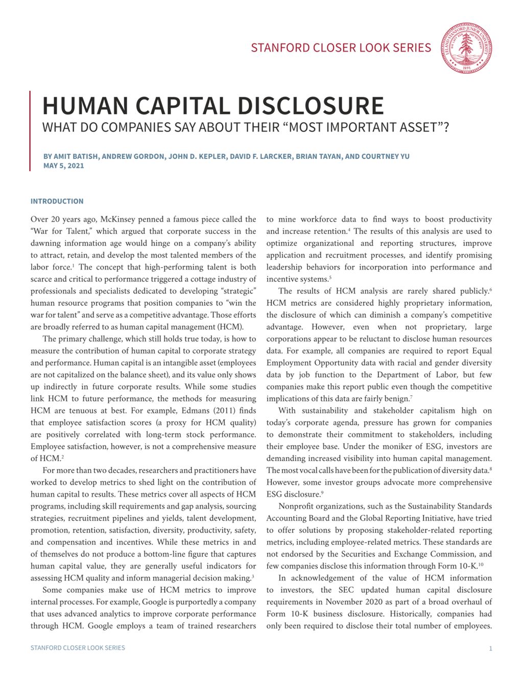 Miniature of Human Capital Disclosure: What Do Companies Say about Their “Most Important Asset”?