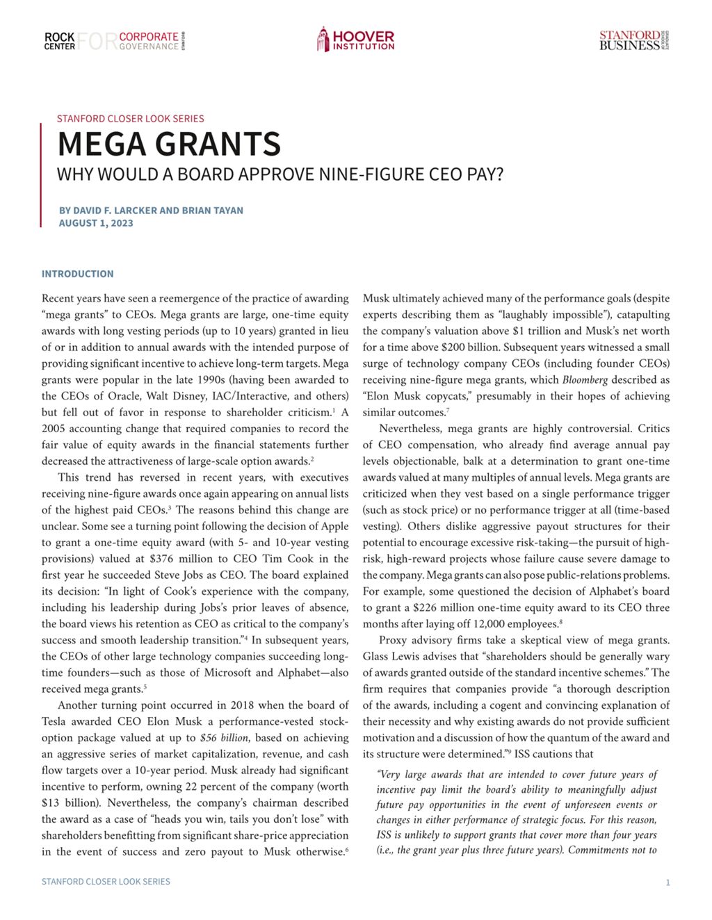 Miniature of Mega Grants: Why Would A Board Approve Nine-Figure CEO Pay?