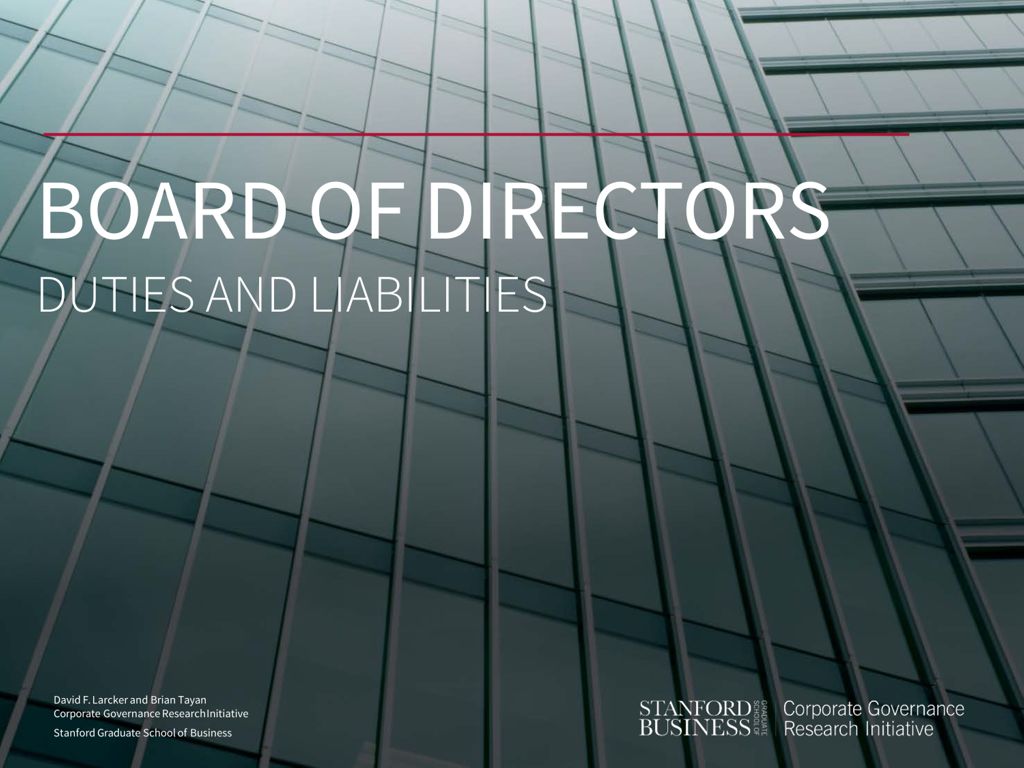 Miniature of Board of Directors: Duties and Liabilities