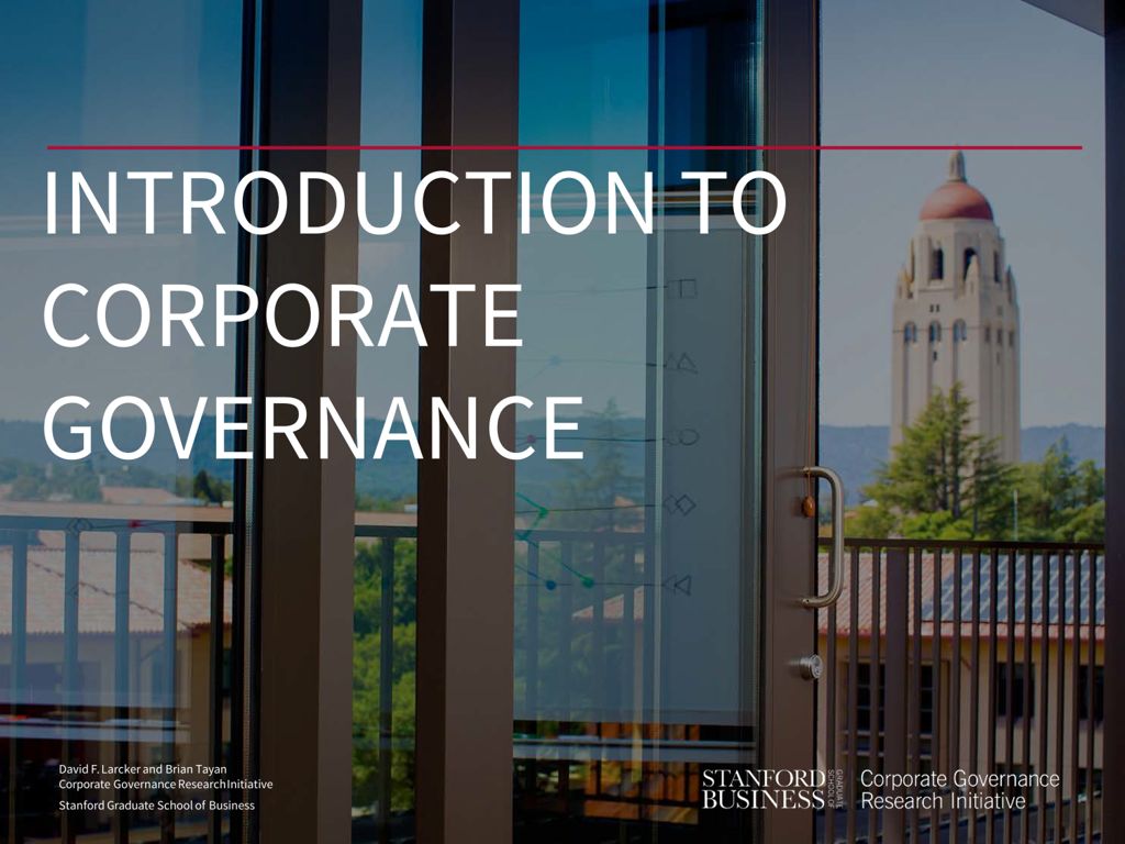 Miniature of Introduction to Corporate Governance