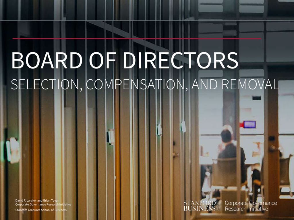 Miniature of Board of Directors: Selection, Compensation, and Removal