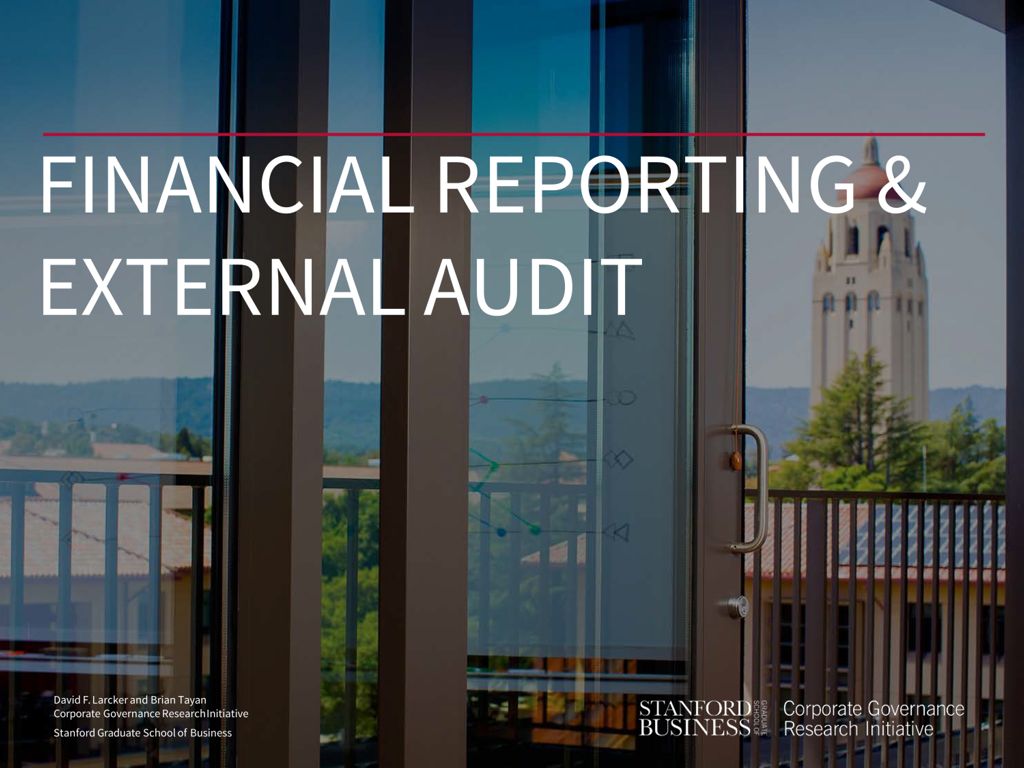 Miniature of Financial Reporting and External Audit