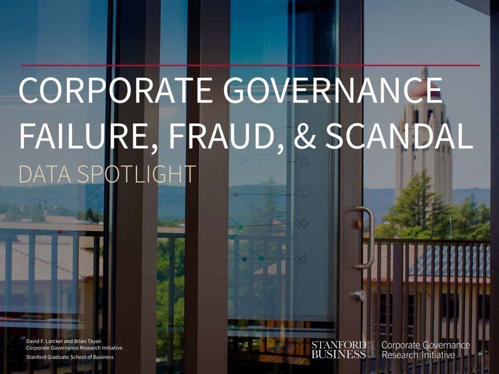 Miniature of Corporate Governance Failure, Fraud, and Scandal: Data