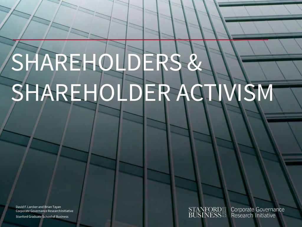 Miniature of Shareholders & Shareholder Activism