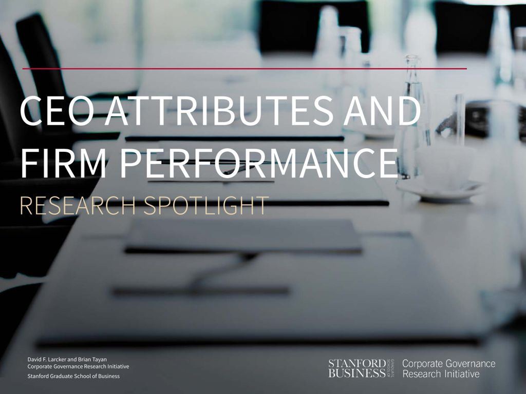 Miniature of CEO Attributes and Firm Performance