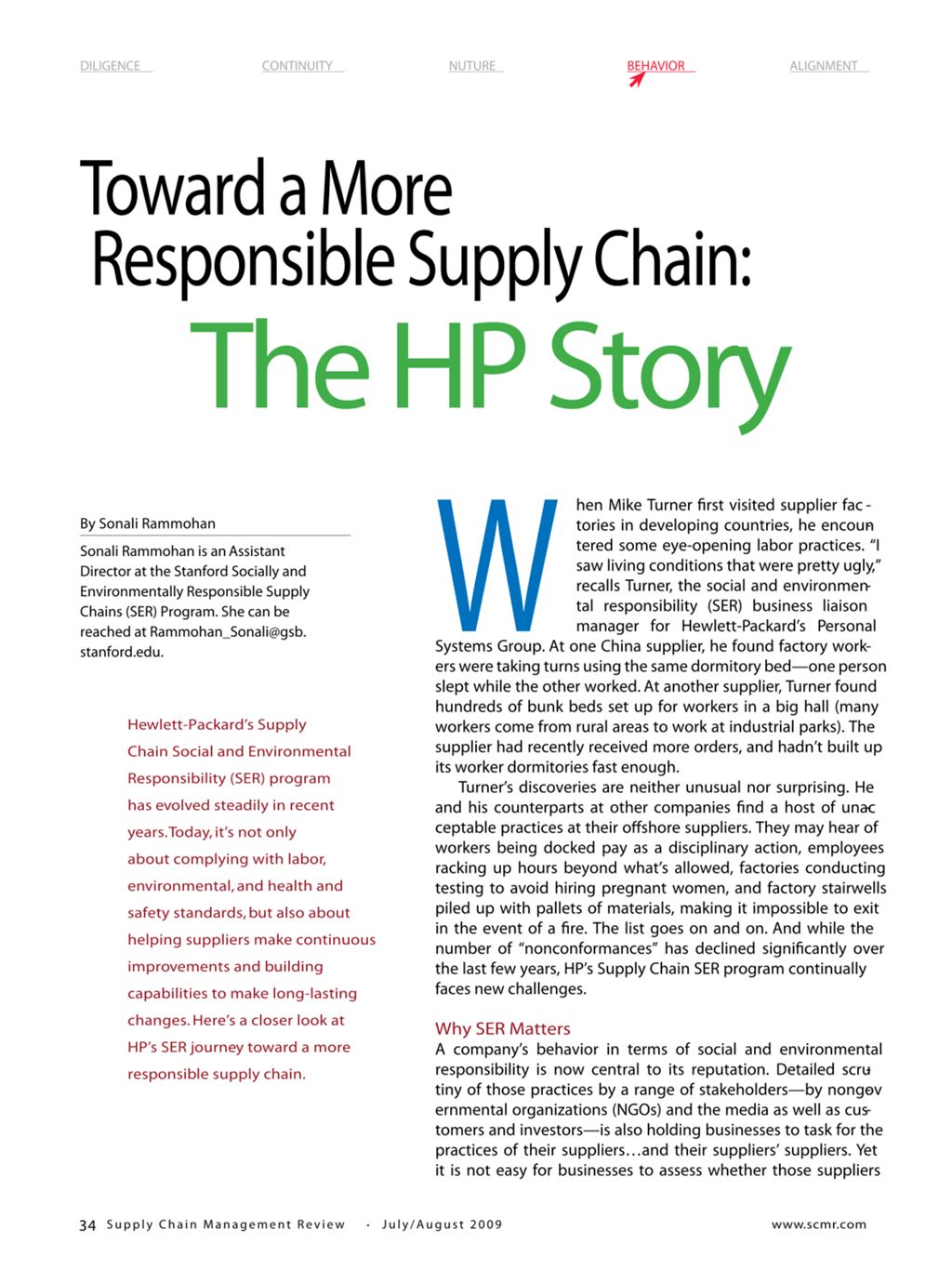 Miniature of Toward a More Responsible Supply Chain: The HP Story