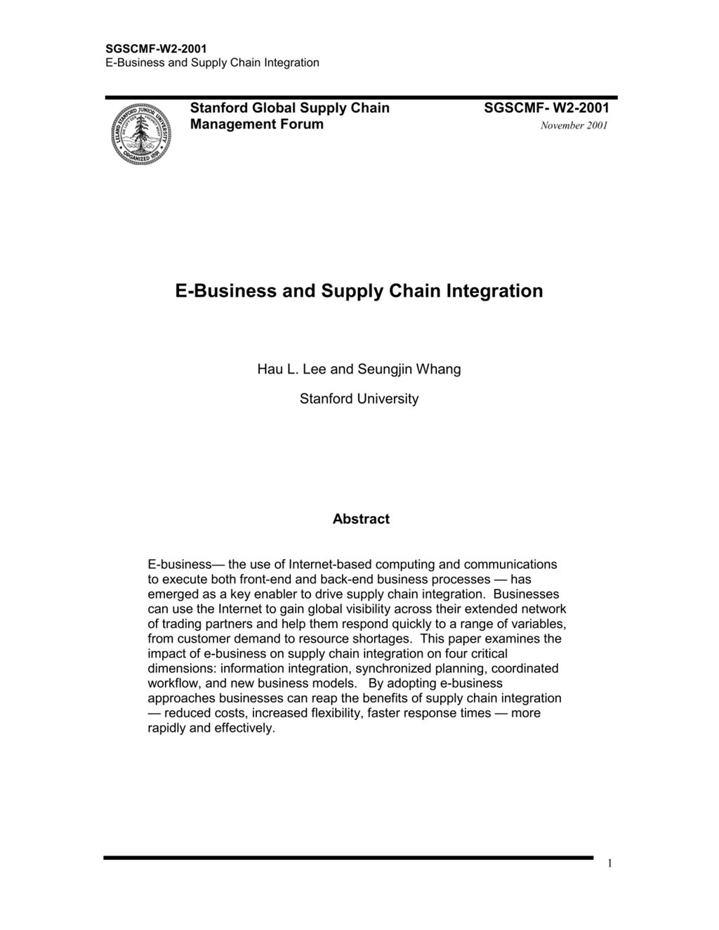 Miniature of E-Business and Supply Chain Integration